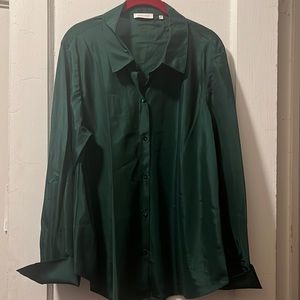 Rebecca Taylor Green Silk Blouse Size 14